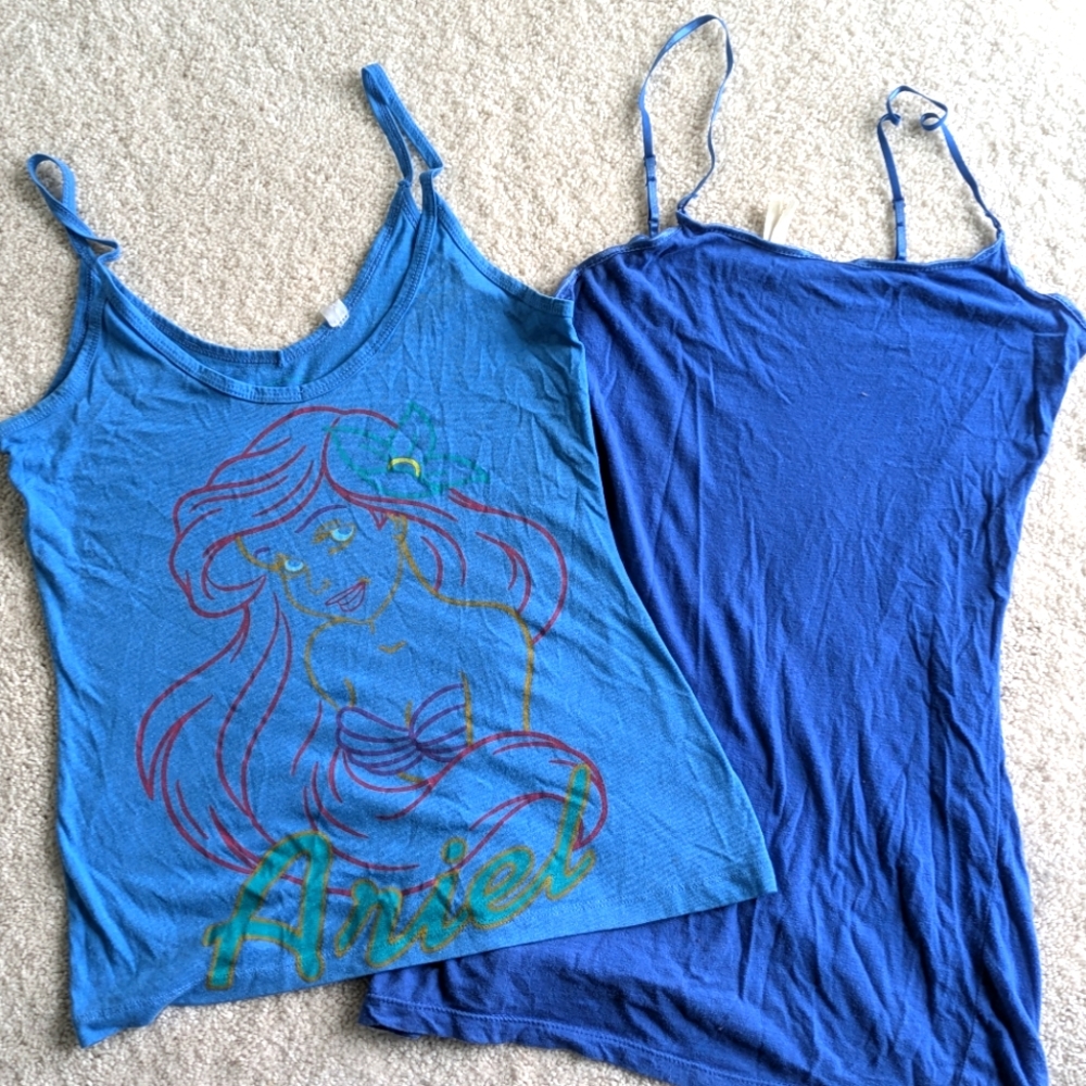 Little Mermaid and matching blue tank top set